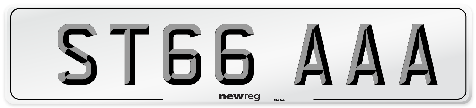 ST66 AAA Number Plate from New Reg